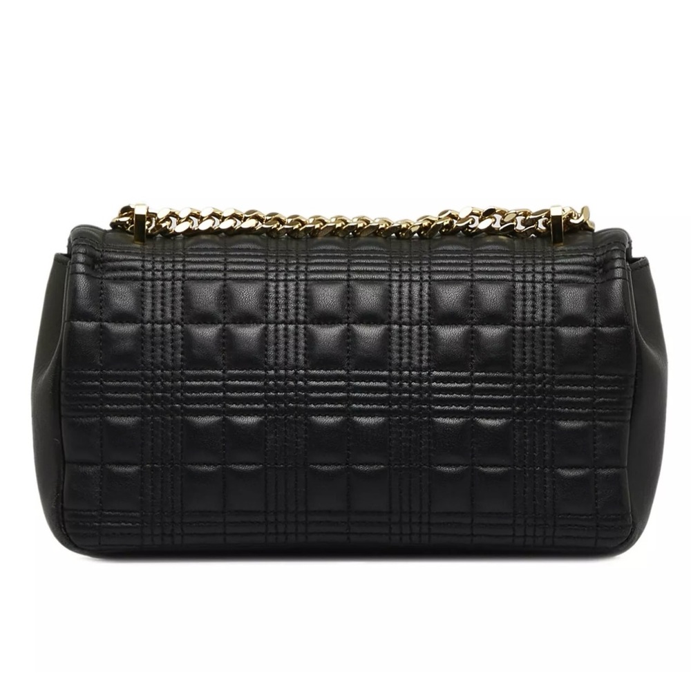 Authenticated Burberry medium Quilted Lola Black Lambskin Leather Crossbody Bag